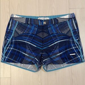 Parke & Ronen Navy and White Patterned Swim Shorts